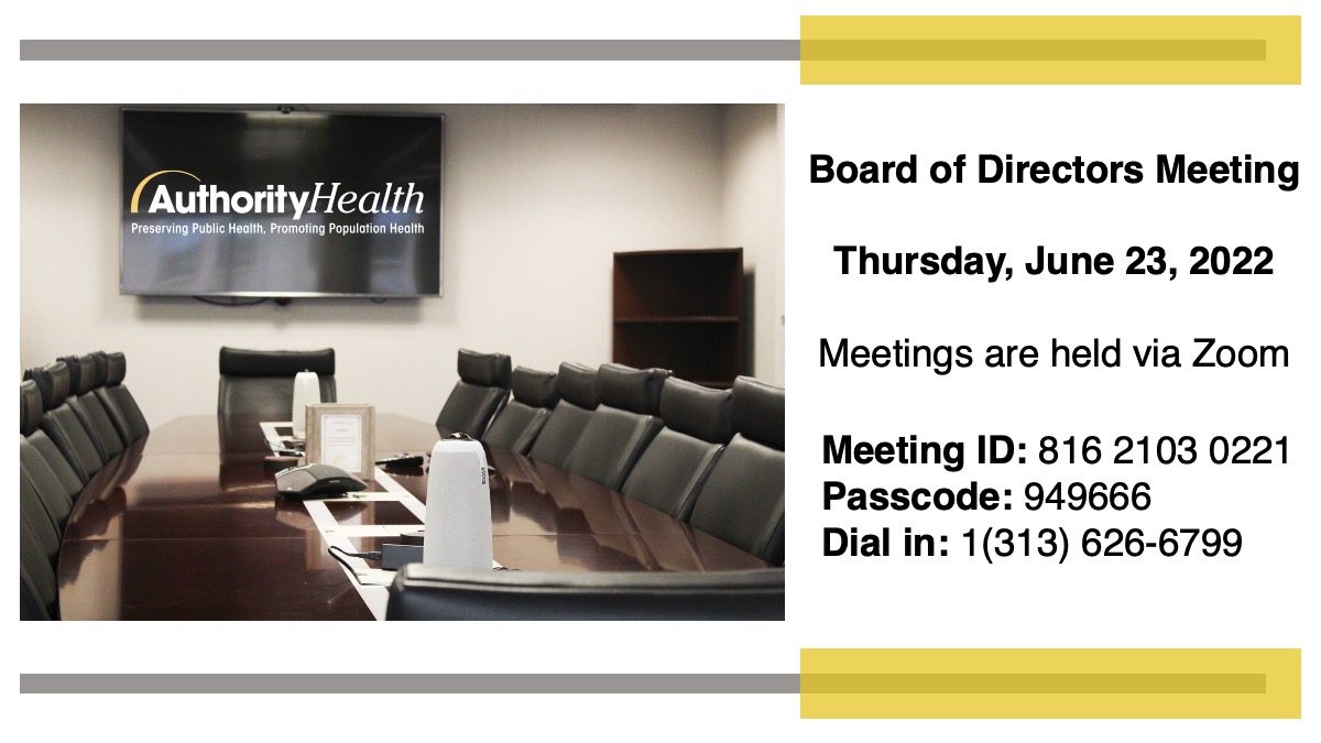 Board of Directors meeting room setup with conference details.